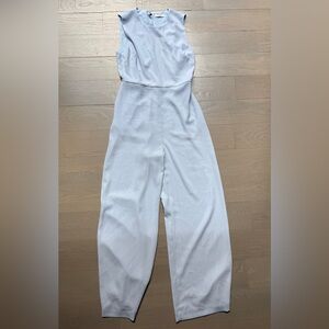 Babaton White Sleeveless Palazzo Jumpsuit